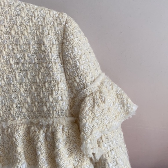 NWT 💖 Beautiful Zara Boucle ruffle jacket - Picture 3 of 11